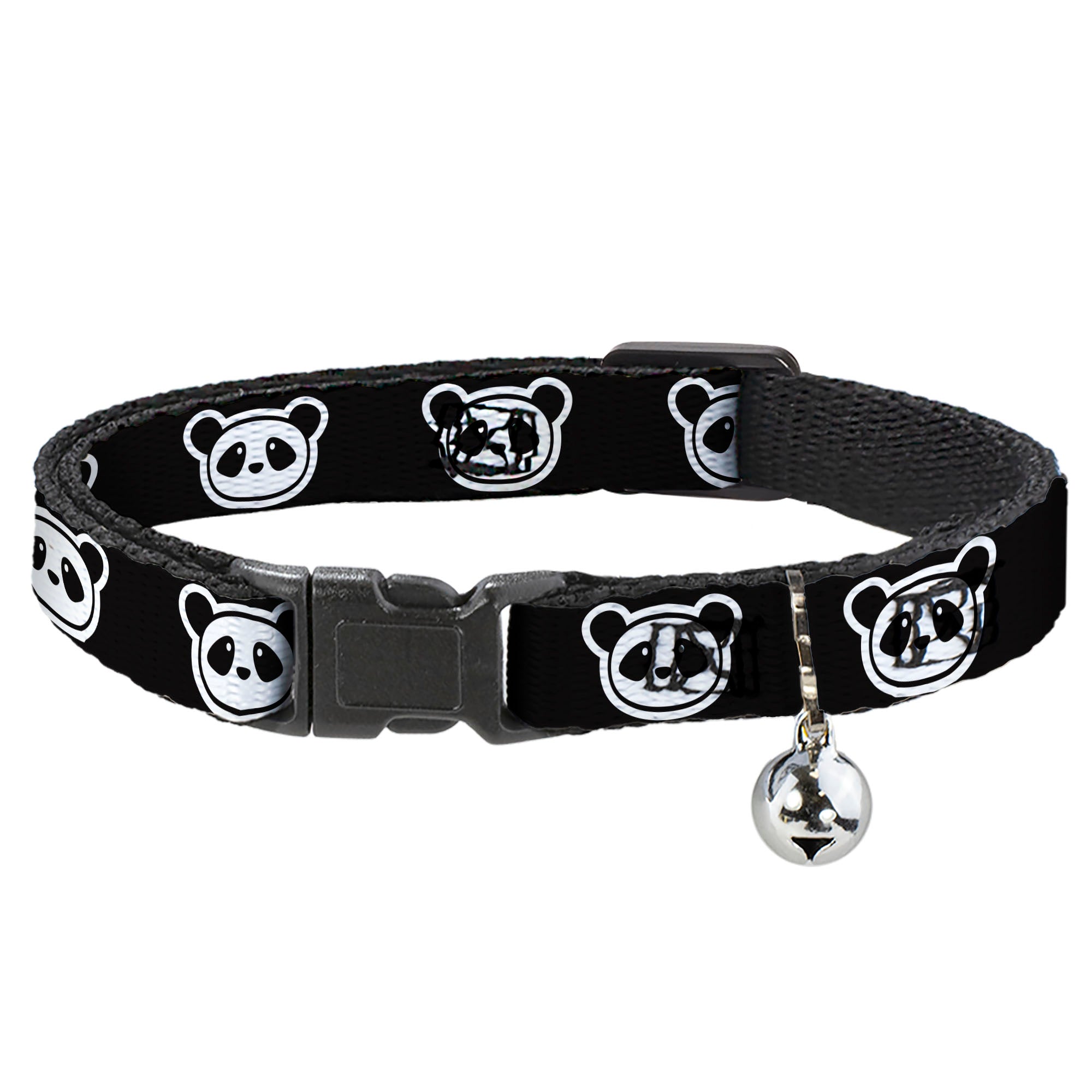 Cat Collar Breakaway - Panda Bear Cartoon2 Black White Breakaway Cat Collars Buckle-Down