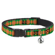 Cat Collar Breakaway - Plaid Gold Green Pink Breakaway Cat Collars Buckle-Down