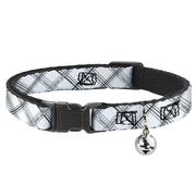 Cat Collar Breakaway - Plaid X Weathered White Gray Breakaway Cat Collars Buckle-Down
