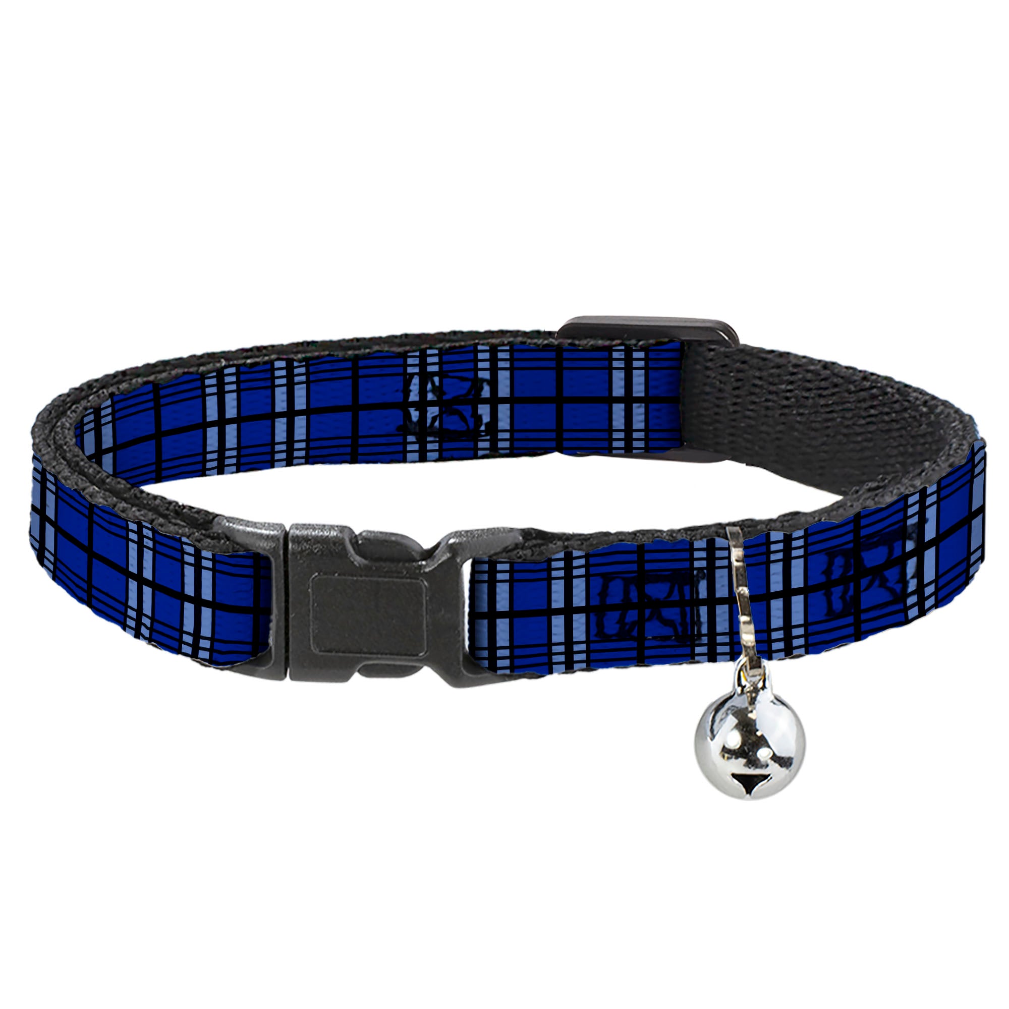 Cat Collar Breakaway - Plaid Blue Gray Black Breakaway Cat Collars Buckle-Down