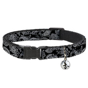 Cat Collar Breakaway - Paisley2 Black White Breakaway Cat Collars Buckle-Down
