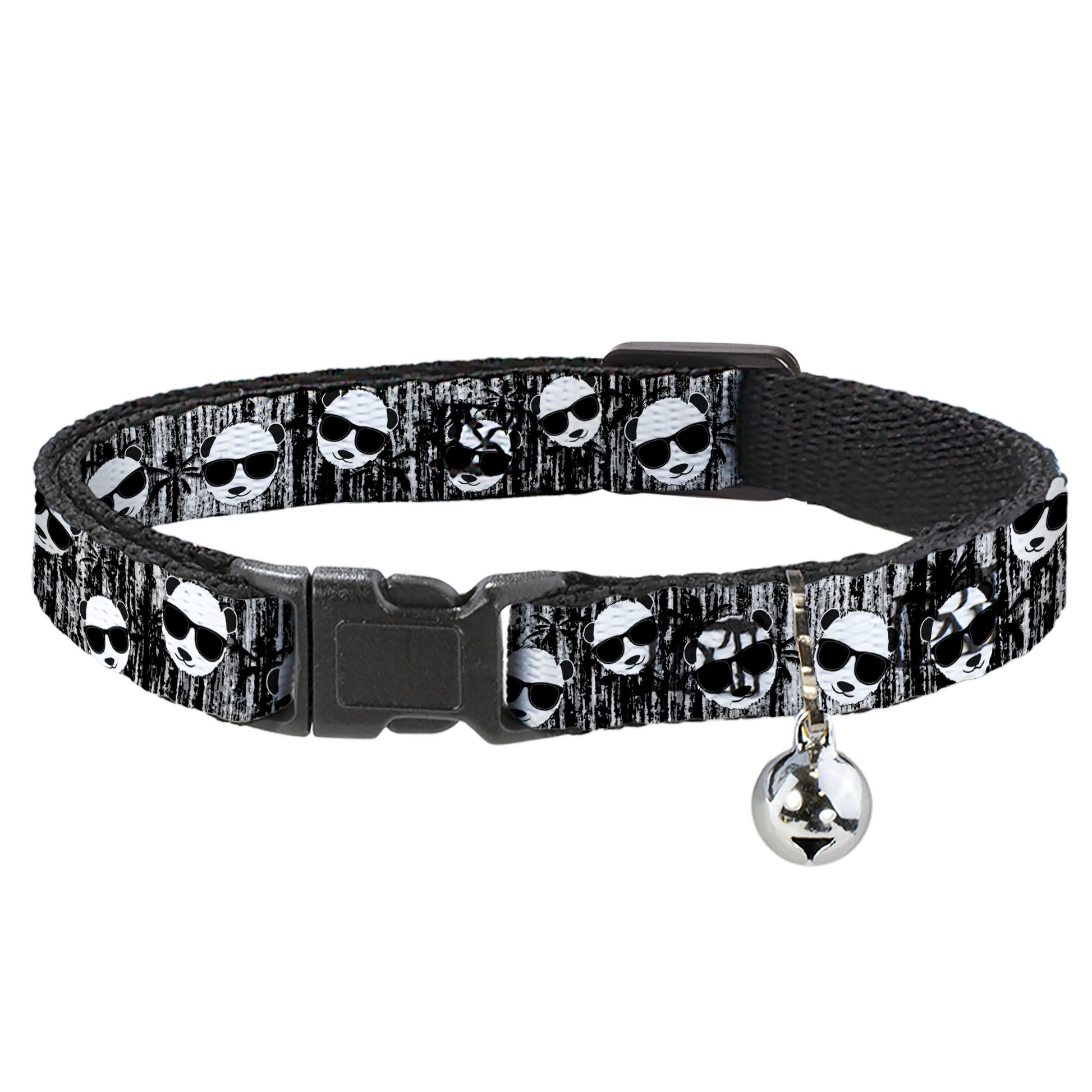 Cat Collar Breakaway - Panda w Sunglasses & Palm Trees Breakaway Cat Collars Buckle-Down