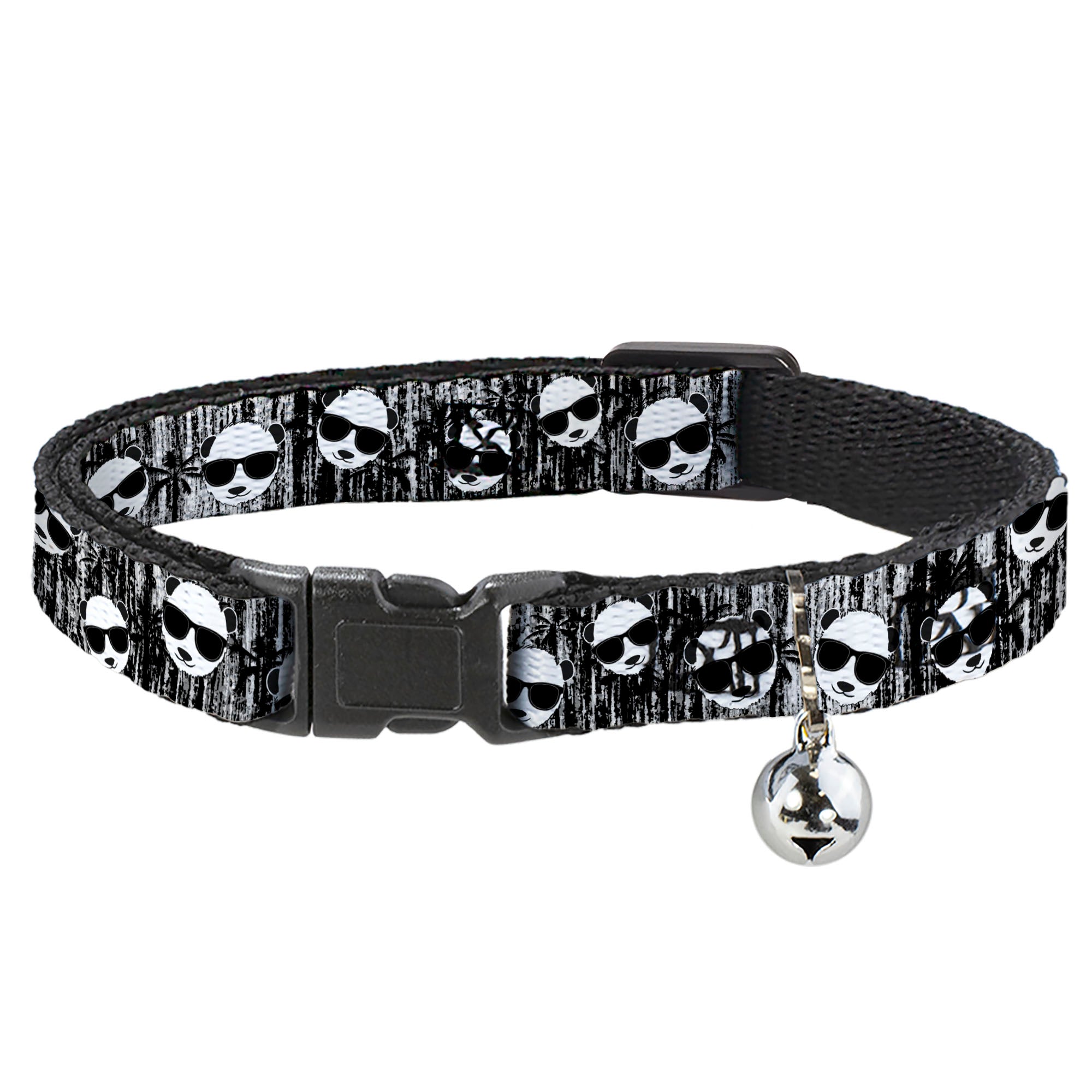 Cat Collar Breakaway - Panda w Sunglasses & Palm Trees Breakaway Cat Collars Buckle-Down