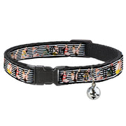 Cat Collar Breakaway - Pin Up Girl Poses Stripe Black White Breakaway Cat Collars Buckle-Down