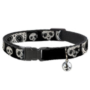 Cat Collar Breakaway - Panda Bear Sugar Skull Black White Breakaway Cat Collars Buckle-Down