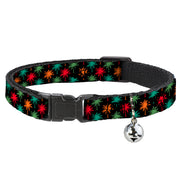 Cat Collar Breakaway - Palm Trees Black Multi Color Breakaway Cat Collars Buckle-Down