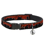 Cat Collar Breakaway - Portland Vivid Skyline Red Roses Black Breakaway Cat Collars Buckle-Down