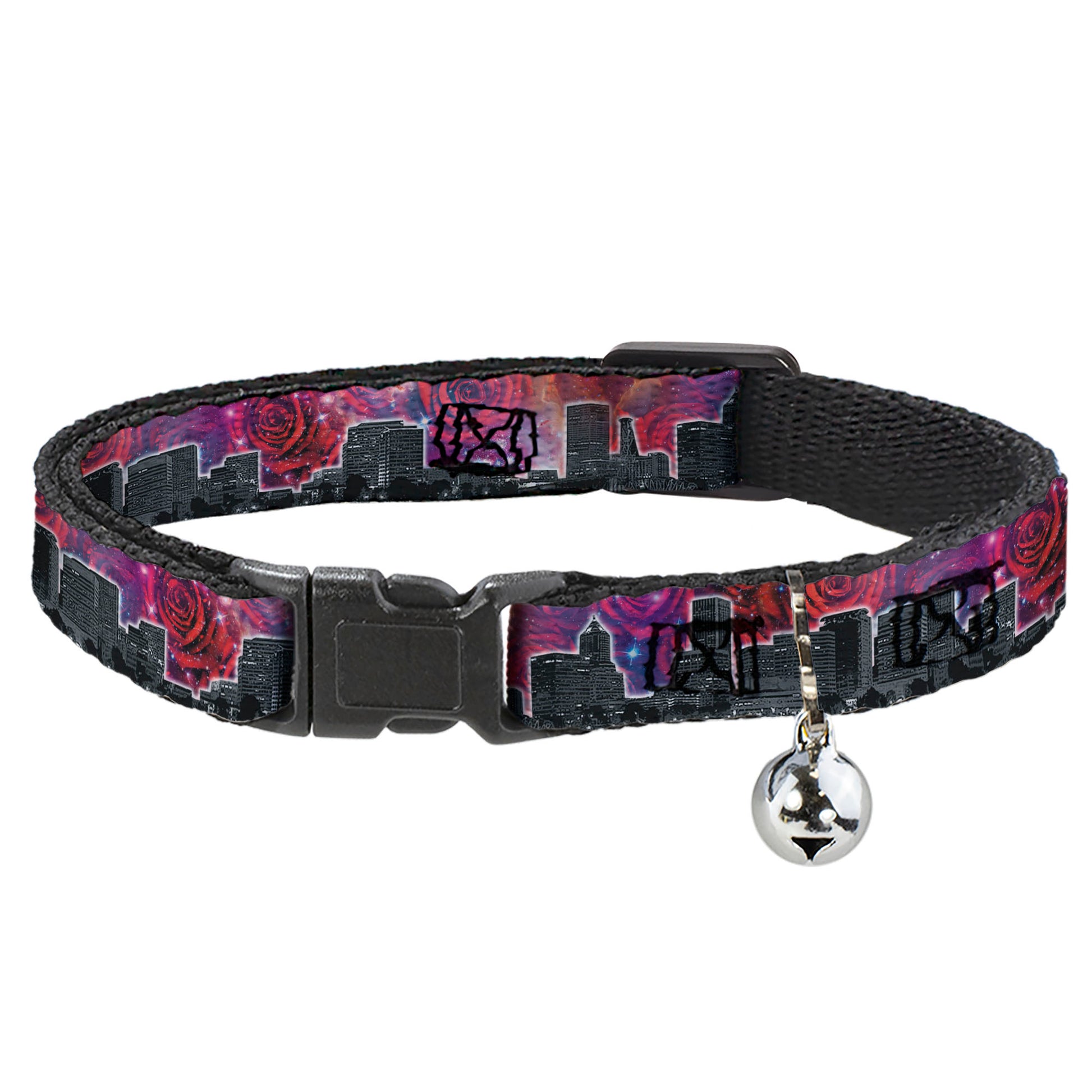 Cat Collar Breakaway - Portland Vivid Skyline Cosmic Roses Breakaway Cat Collars Buckle-Down