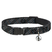 Cat Collar Breakaway - Plaid Gray Black Brown Breakaway Cat Collars Buckle-Down