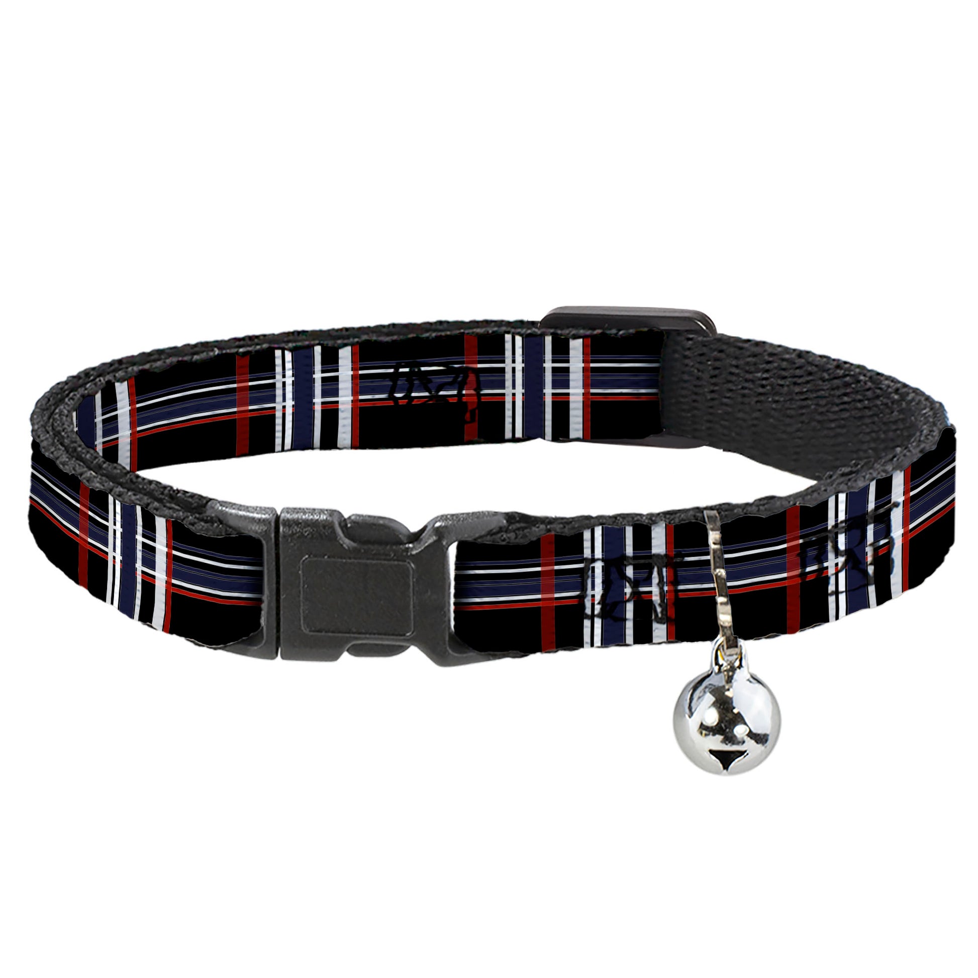 Cat Collar Breakaway - Plaid Black Red White Blue Breakaway Cat Collars Buckle-Down