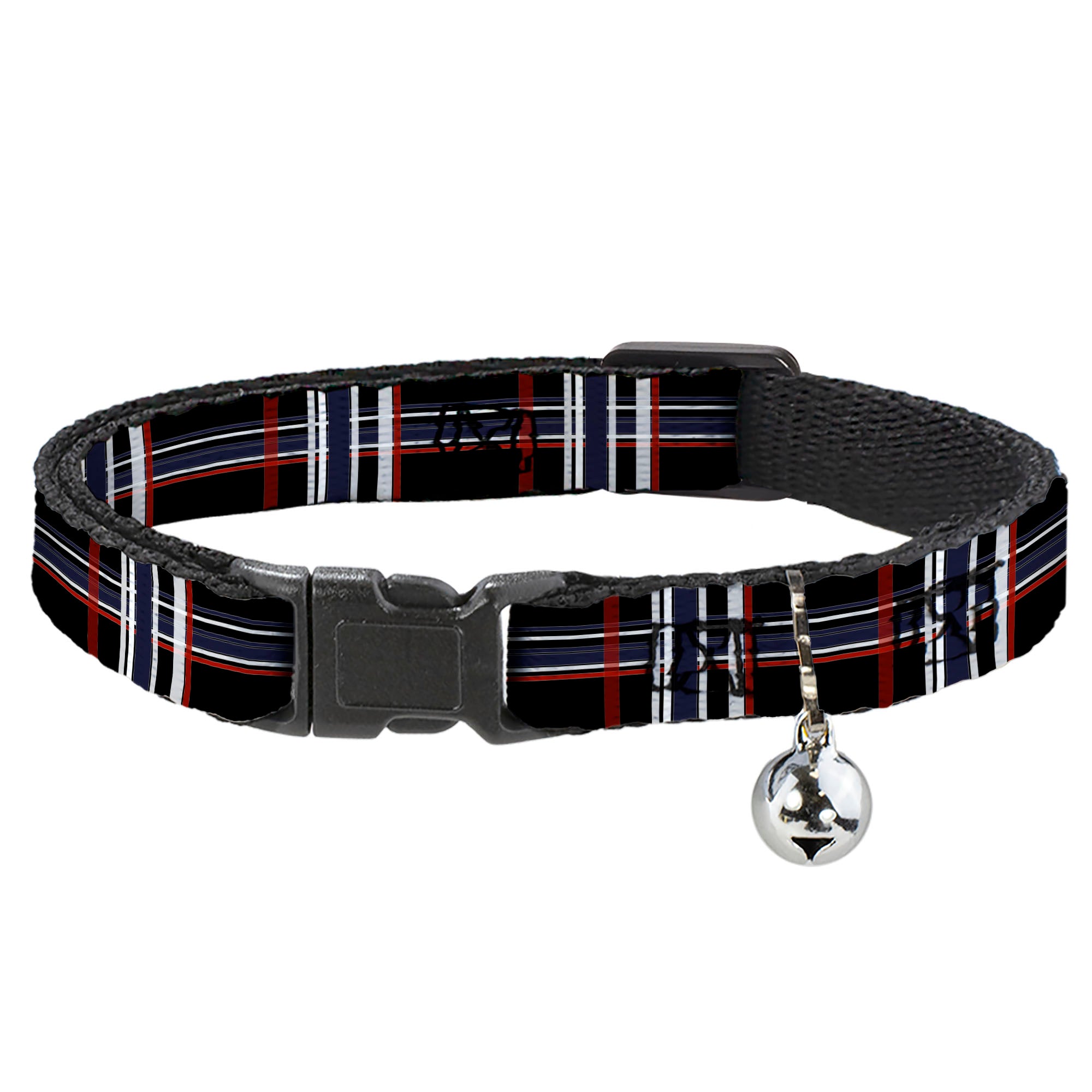 Cat Collar Breakaway - Plaid Black Red White Blue Breakaway Cat Collars Buckle-Down