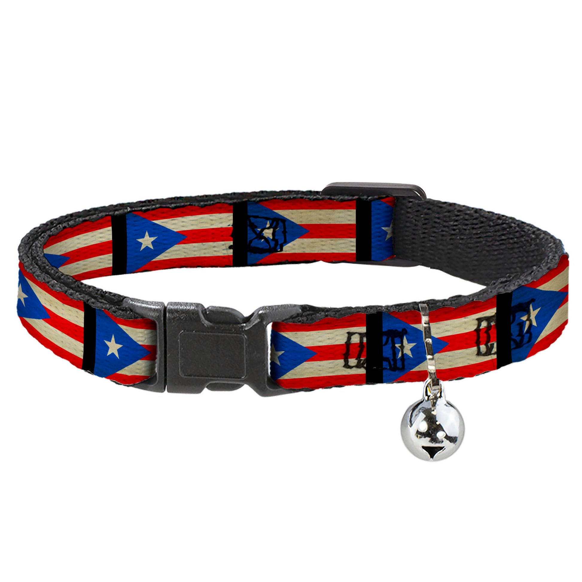 Cat Collar Breakaway - Puerto Rico Flag Weathered Breakaway Cat Collars Buckle-Down