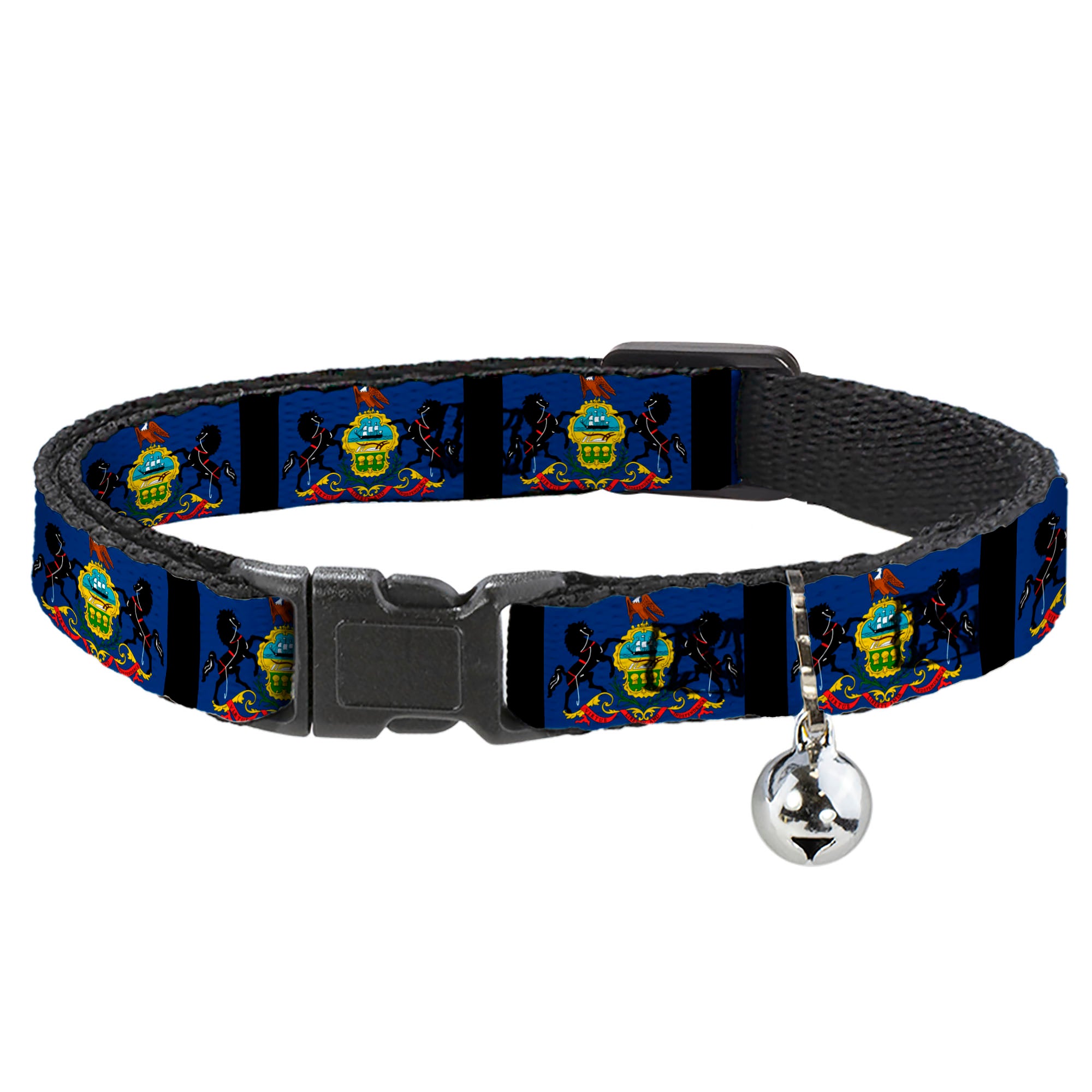 Cat Collar Breakaway - Pennsylvania Flags Black Breakaway Cat Collars Buckle-Down