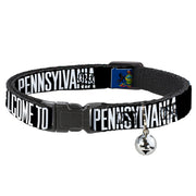 Cat Collar Breakaway - Pennsylvania Flag Silhouette WELCOME TO PENNSYLVANIA Breakaway Cat Collars Buckle-Down