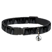Cat Collar Breakaway - Pine Tree Silhouettes Black Grays Breakaway Cat Collars Buckle-Down