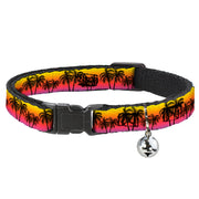 Cat Collar Breakaway - Palm Trees Sunset Fade Black Breakaway Cat Collars Buckle-Down