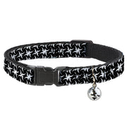 Cat Collar Breakaway - Pinwheel Plumes White Black Breakaway Cat Collars Buckle-Down