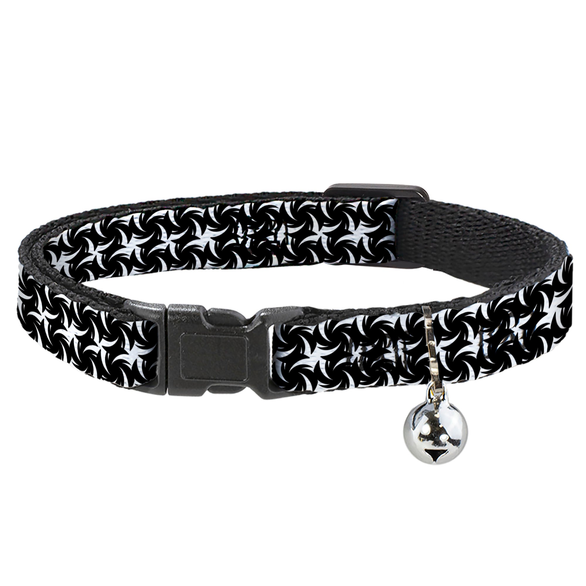 Cat Collar Breakaway - Pinwheel Plumes White Black Breakaway Cat Collars Buckle-Down