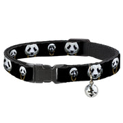 Cat Collar Breakaway - Panda w Gold Chain Black Breakaway Cat Collars Buckle-Down