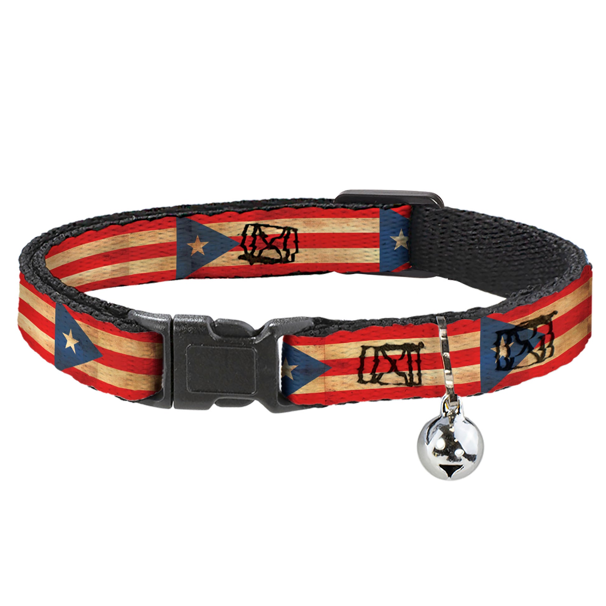 Cat Collar Breakaway - Puerto Rico Flag Continuous Vintage Breakaway Cat Collars Buckle-Down
