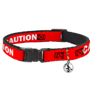 Cat Collar Breakaway - Pet Quote CAUTION Red White Breakaway Cat Collars Buckle-Down