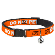 Cat Collar Breakaway - Pet Quote DO NOT PET Orange White Breakaway Cat Collars Buckle-Down