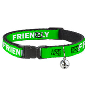 Cat Collar Breakaway - Pet Quote FRIENDLY Green White Breakaway Cat Collars Buckle-Down