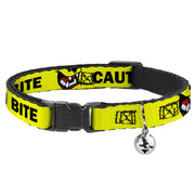 Cat Collar Breakaway - Pet Quote CAUTION I BITE Dog Growl Yellow Black Breakaway Cat Collars Buckle-Down