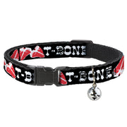 Cat Collar Breakaway - Steaks w T-BONE Text Breakaway Cat Collars Buckle-Down
