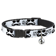 Cat Collar Breakaway - Sunglasses & Mustache White Black Breakaway Cat Collars Buckle-Down