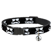 Cat Collar Breakaway - Sunglasses & Mustache Black White Breakaway Cat Collars Buckle-Down