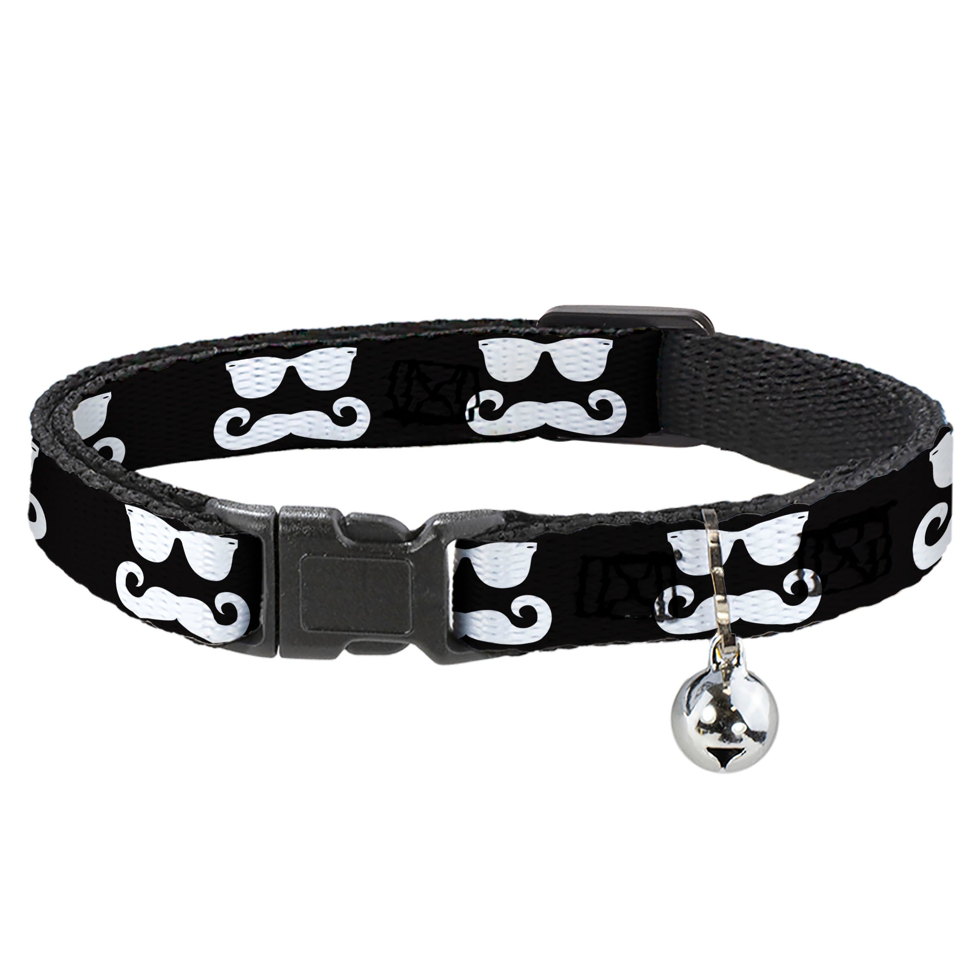 Cat Collar Breakaway - Sunglasses & Mustache Black White Breakaway Cat Collars Buckle-Down