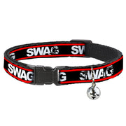Cat Collar Breakaway - SWAGG Black White Red Stripe Breakaway Cat Collars Buckle-Down