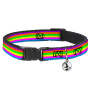 Cat Collar Breakaway - Stripes Purple Orange Green Yellow Pink Blue Breakaway Cat Collars Buckle-Down