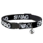 Cat Collar Breakaway - SWAG Black Plaid X White Gray Breakaway Cat Collars Buckle-Down