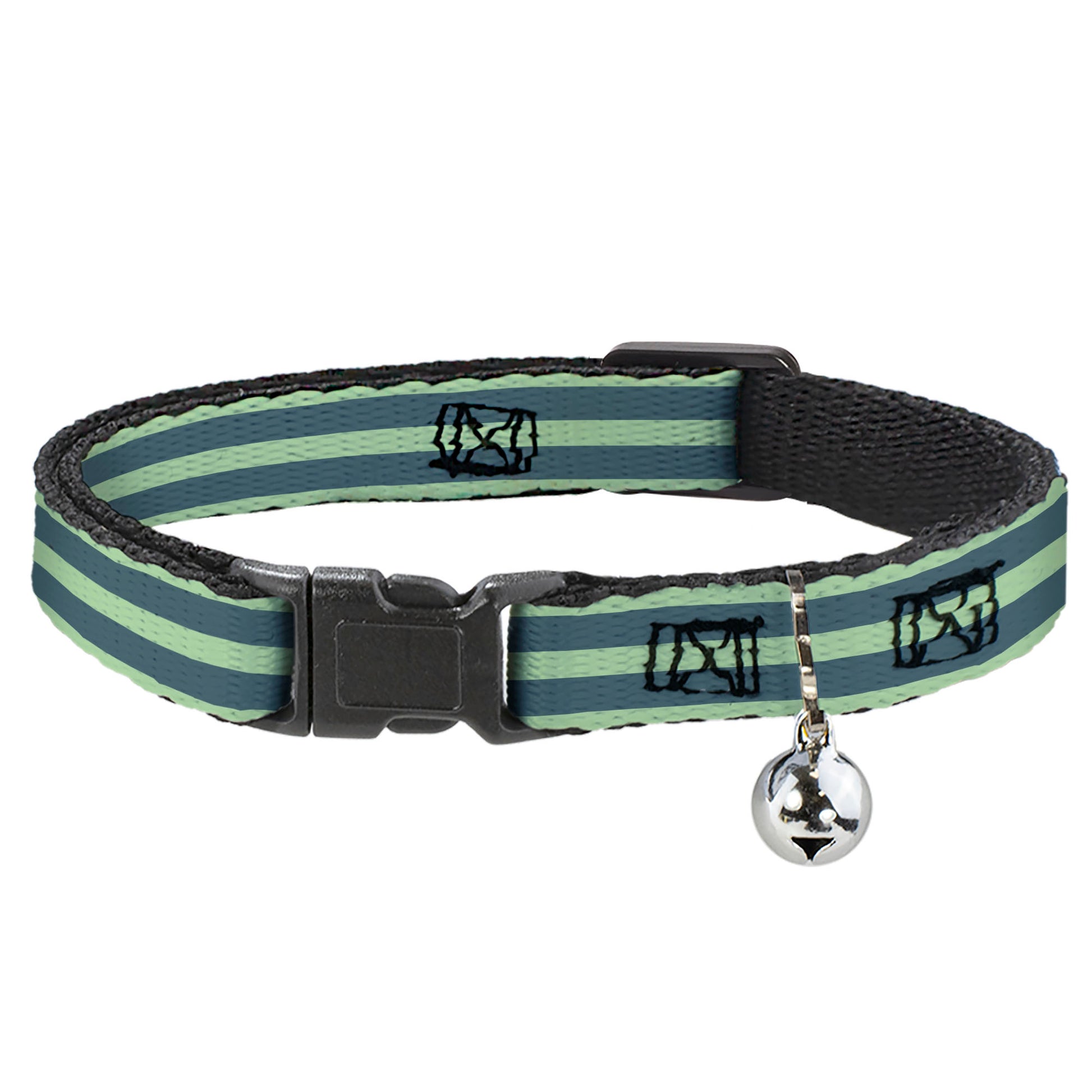 Cat Collar Breakaway - Stripes Pastel Green Olive Breakaway Cat Collars Buckle-Down