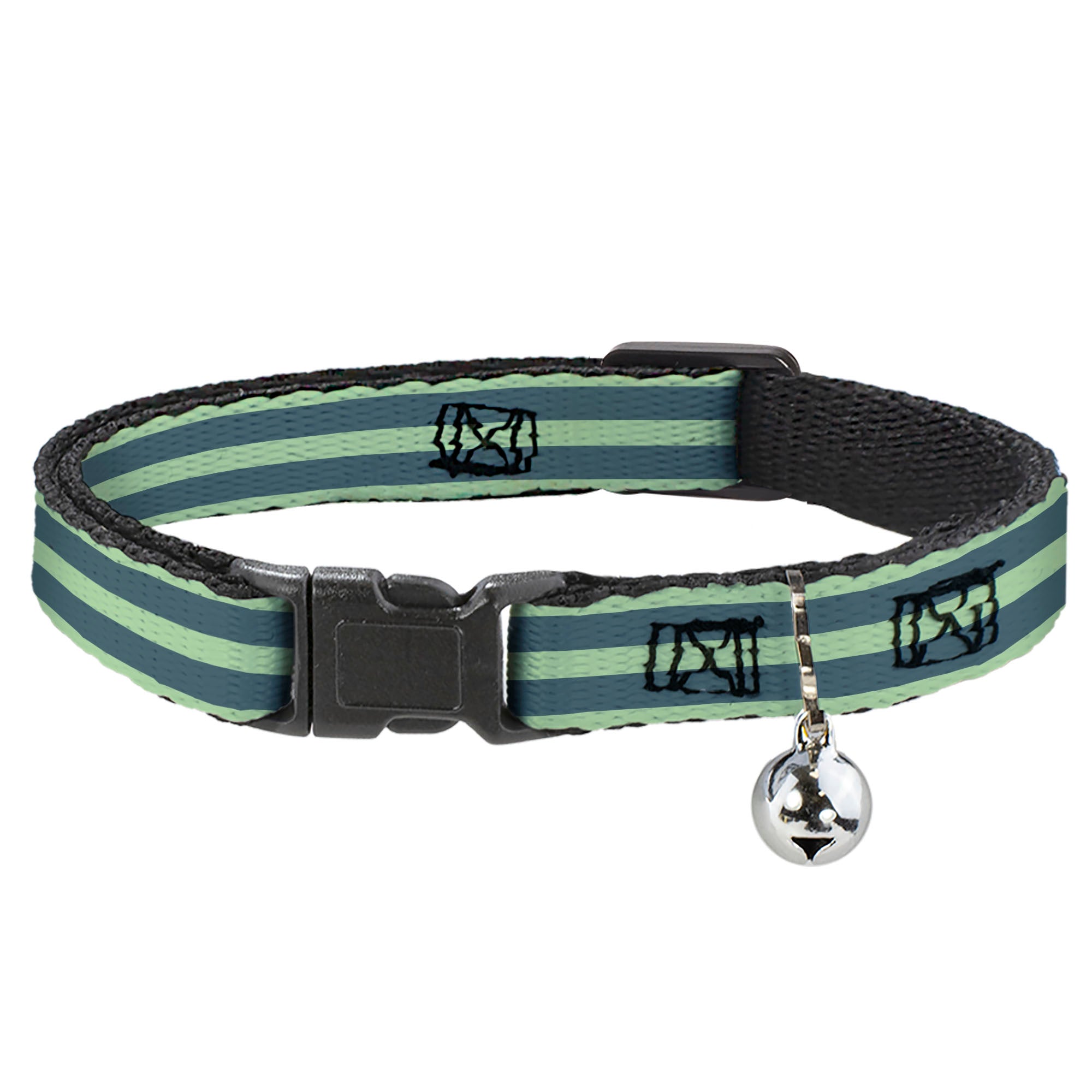 Cat Collar Breakaway - Stripes Pastel Green Olive Breakaway Cat Collars Buckle-Down