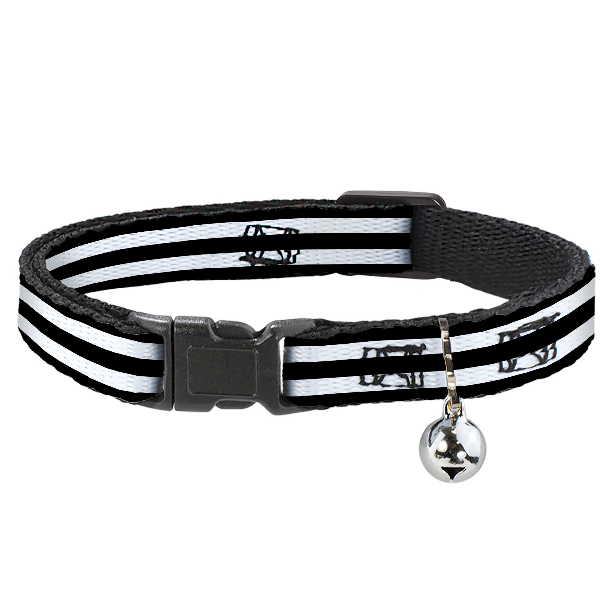 Cat Collar Breakaway - Stripes 3Black 2White Breakaway Cat Collars Buckle-Down