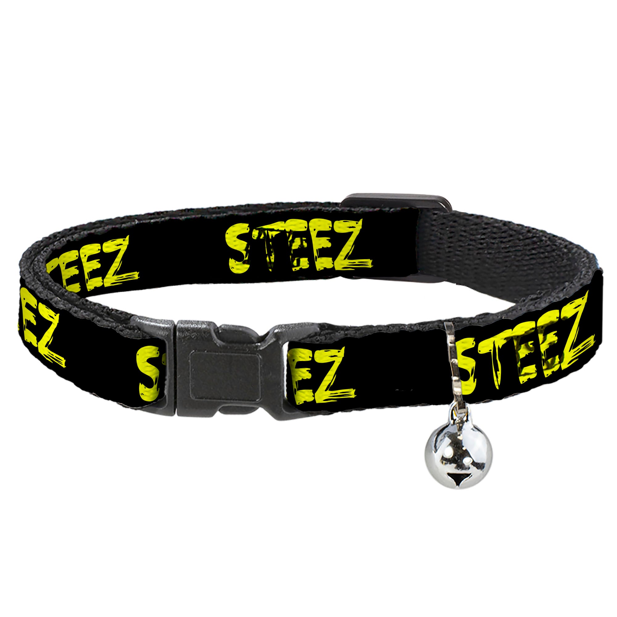 Cat Collar Breakaway - STEEZ Black Yellow Breakaway Cat Collars Buckle-Down