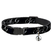 Cat Collar Breakaway - SWAG Script Black White Breakaway Cat Collars Buckle-Down