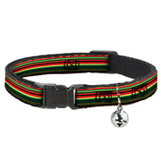Cat Collar Breakaway - Stripe Transitions Black Red Green Yellow Breakaway Cat Collars Buckle-Down