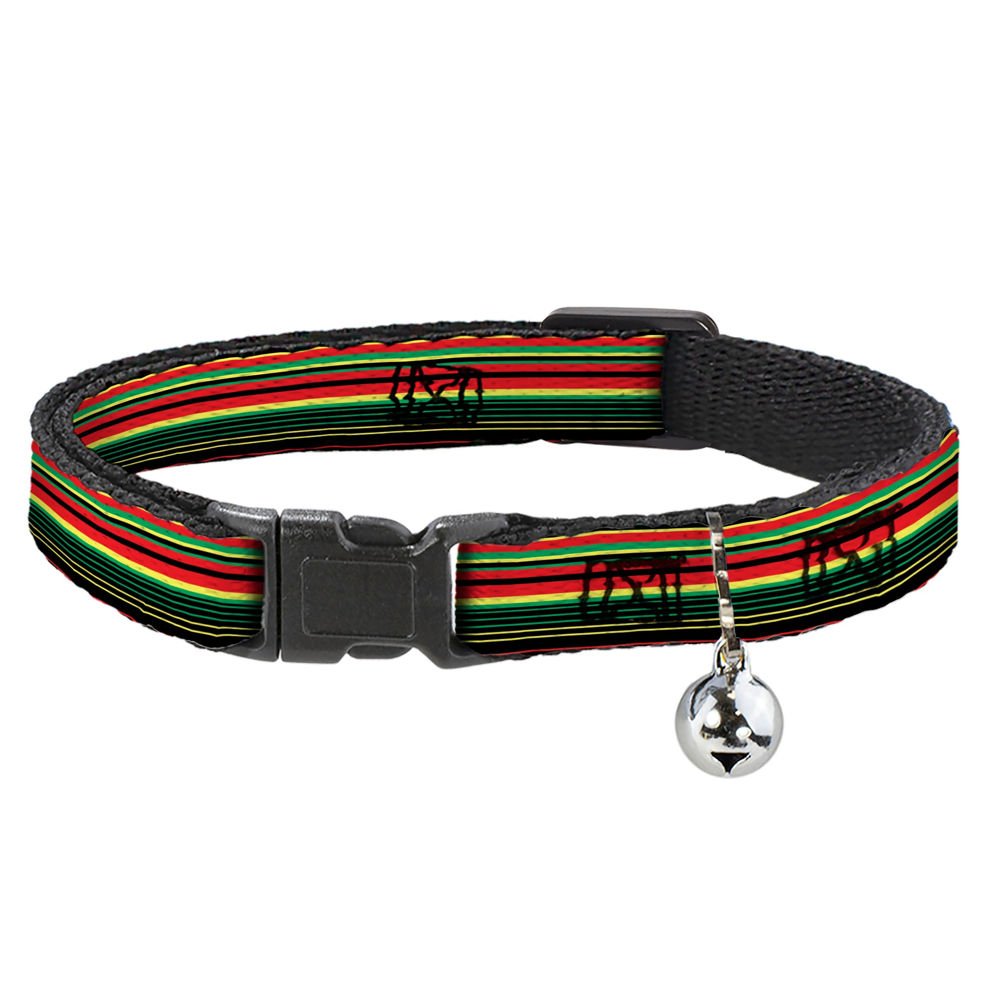 Cat Collar Breakaway - Stripe Transitions Black Red Green Yellow Breakaway Cat Collars Buckle-Down
