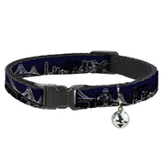 Cat Collar Breakaway - San Francisco Vivid Skyline Midnight Blue Breakaway Cat Collars Buckle-Down