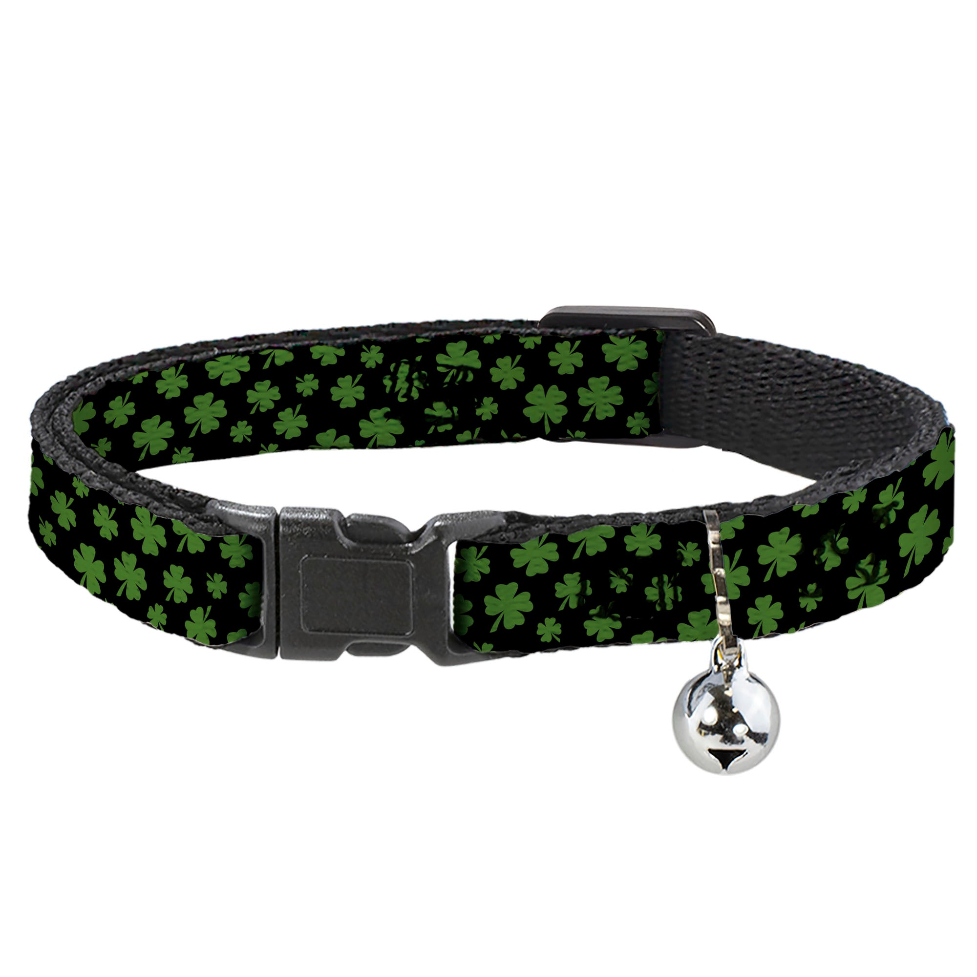 Cat Collar Breakaway - St. Pat's Clovers Scattered Black Green Breakaway Cat Collars Buckle-Down
