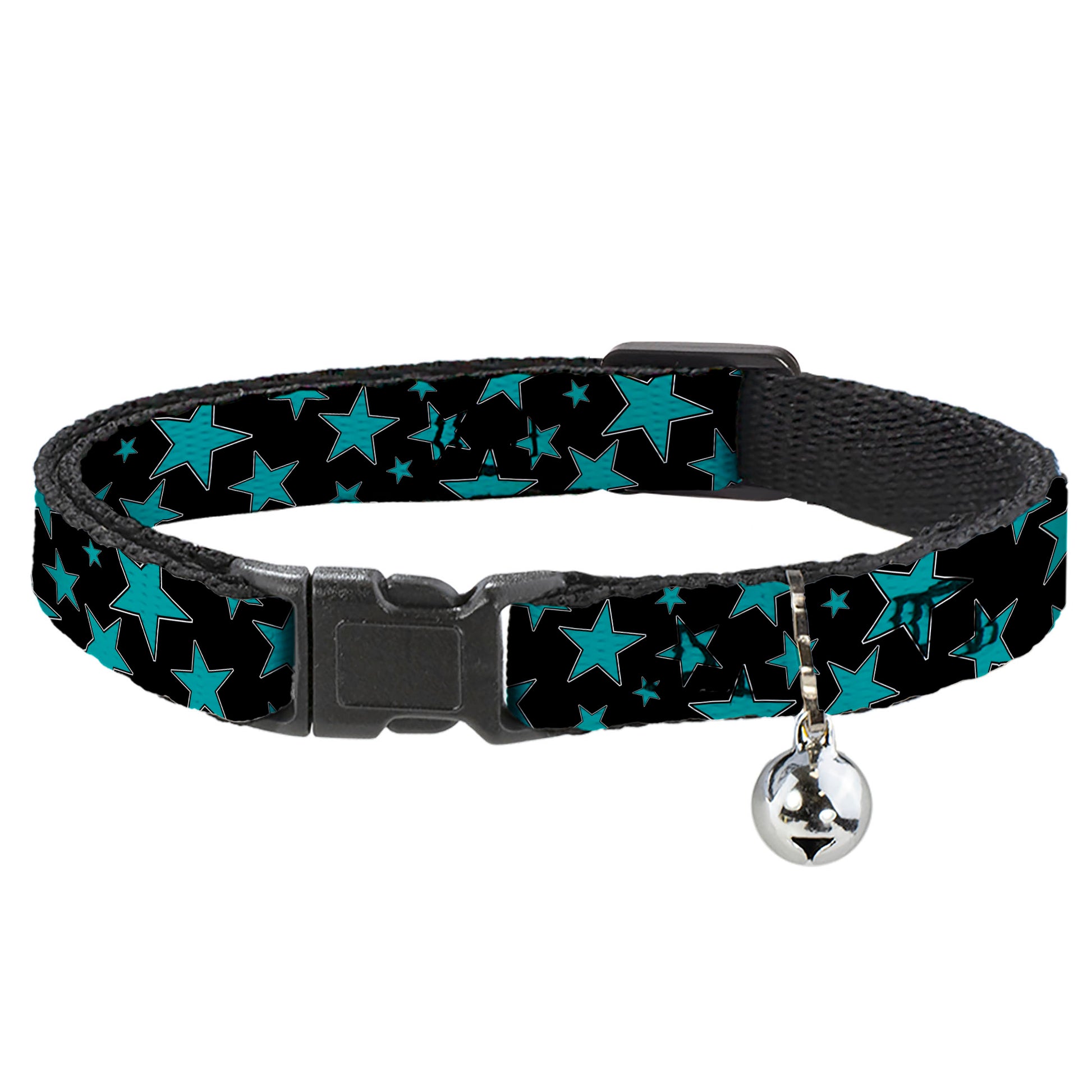 Cat Collar Breakaway - Stars Multi Stars Black Turquoise Breakaway Cat Collars Buckle-Down