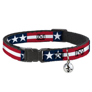 Cat Collar Breakaway - Stars & Stripes Blue White Red White Breakaway Cat Collars Buckle-Down