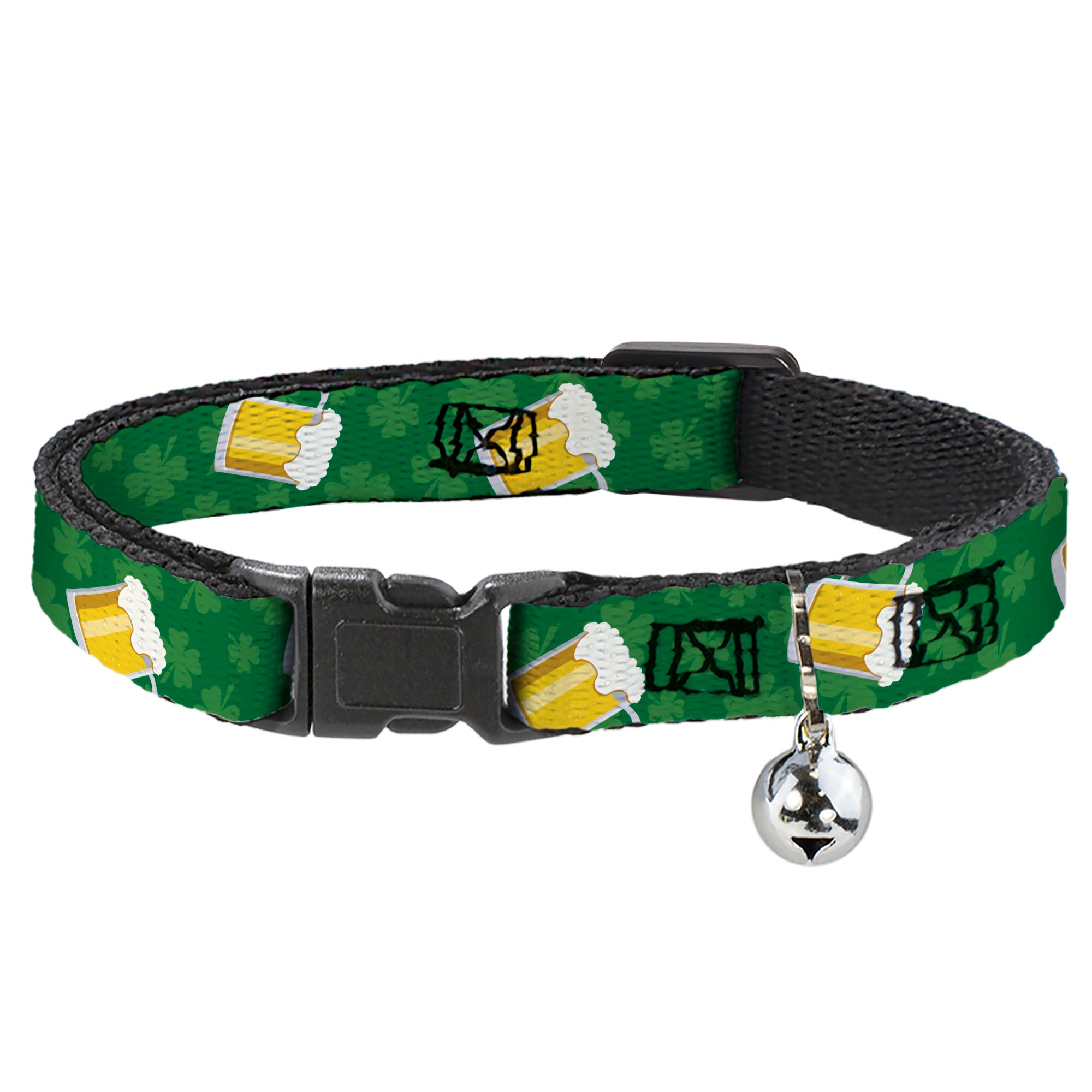 Cat Collar Breakaway - St. Pat's Clovers Beer Mugs Greens Breakaway Cat Collars Buckle-Down