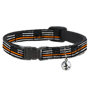Breakaway Cat Collar with Bell - Thin Orange Line Flag Weathered Black/Gray/Orange Breakaway Cat Collars Buckle-Down