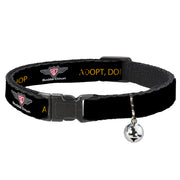 Cat Collar Breakaway - Buckle-Down Logo ADOPT, DON'T SHOP Black Yellow Breakaway Cat Collars Buckle-Down