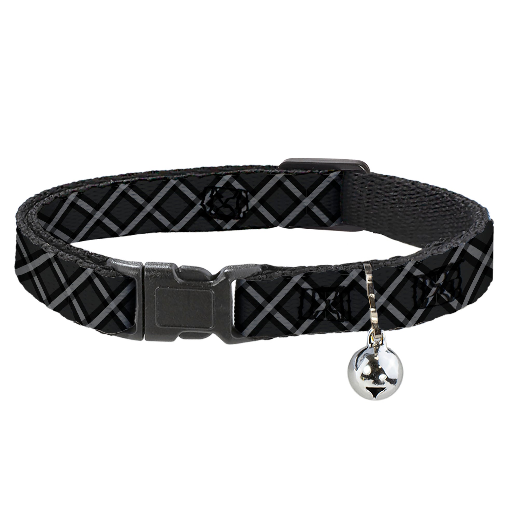 Cat Collar Breakaway - Buffalo Plaid X Charcoal Black Gray Breakaway Cat Collars Buckle-Down